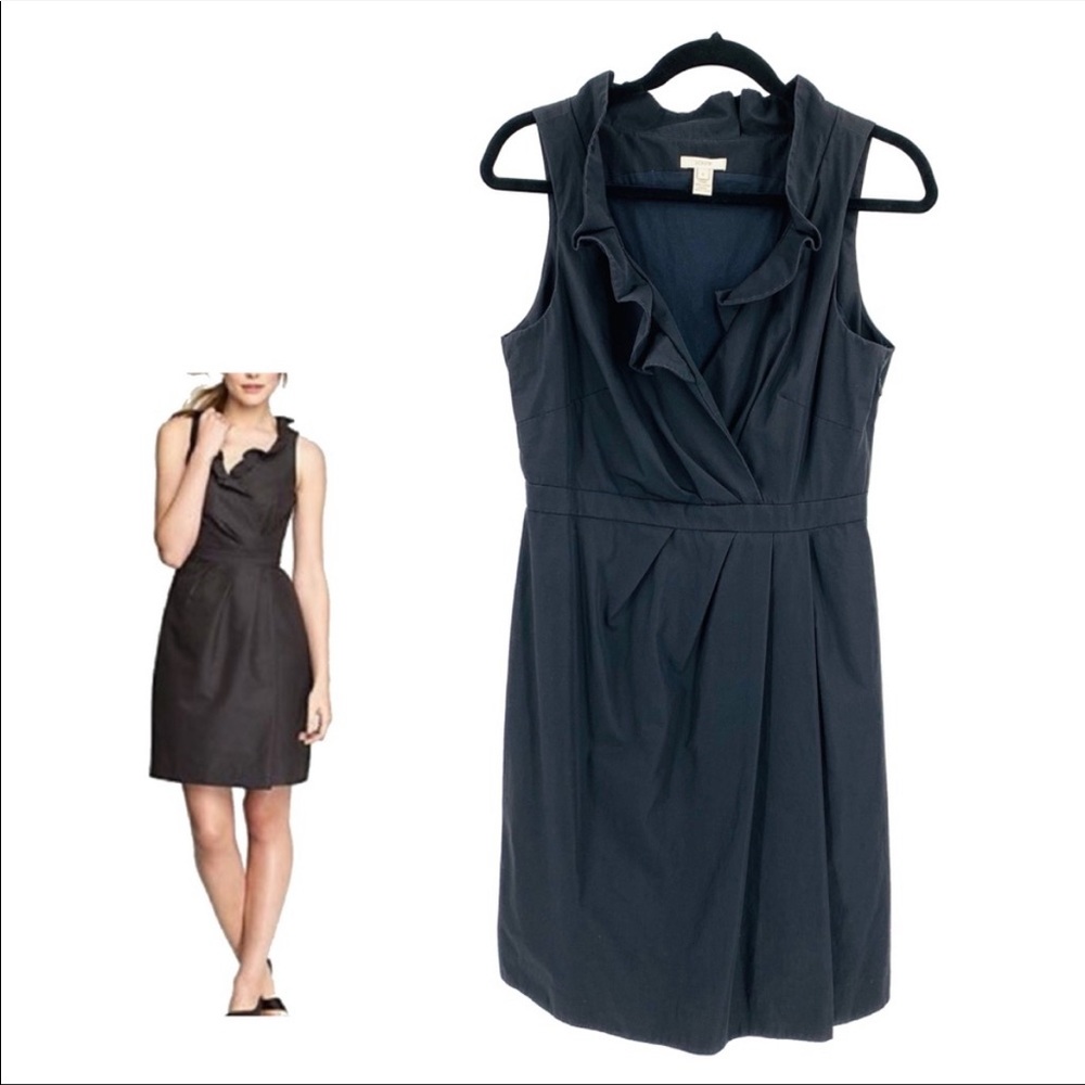 Jcrew cotton dress with ruffle collar